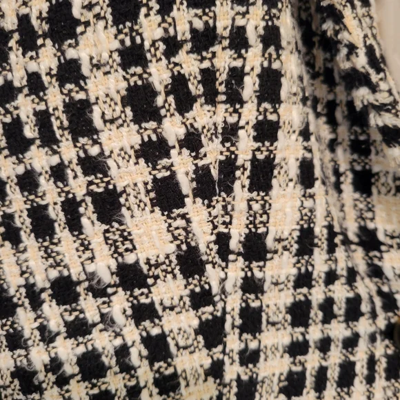 ANN TAYLOR TWEED Yellow Black and White Plaid Women's Blazer Sz 10 - Picture 12 of 15
